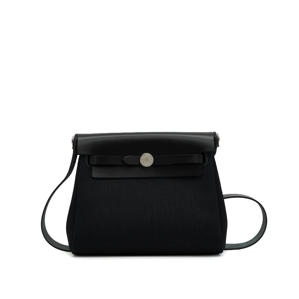 Luxury Promise Japan HERMES HER BAG ZIP 20 MINI BLACK VACHE HUNTER TOILE MILITAIRE SHOULDER BAG 2025 K STAMP 90345059