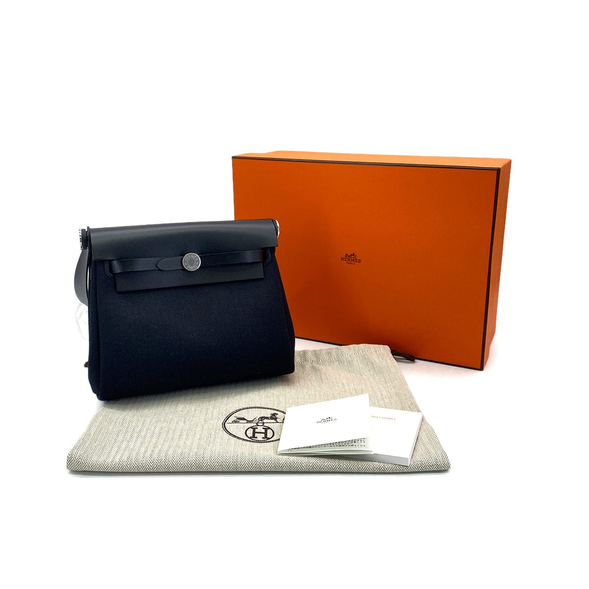 Luxury Promise Japan HERMES HER BAG ZIP 20 MINI BLACK VACHE HUNTER TOILE MILITAIRE TOTE SHOULDER BAG 2026 G STAMP 90324636