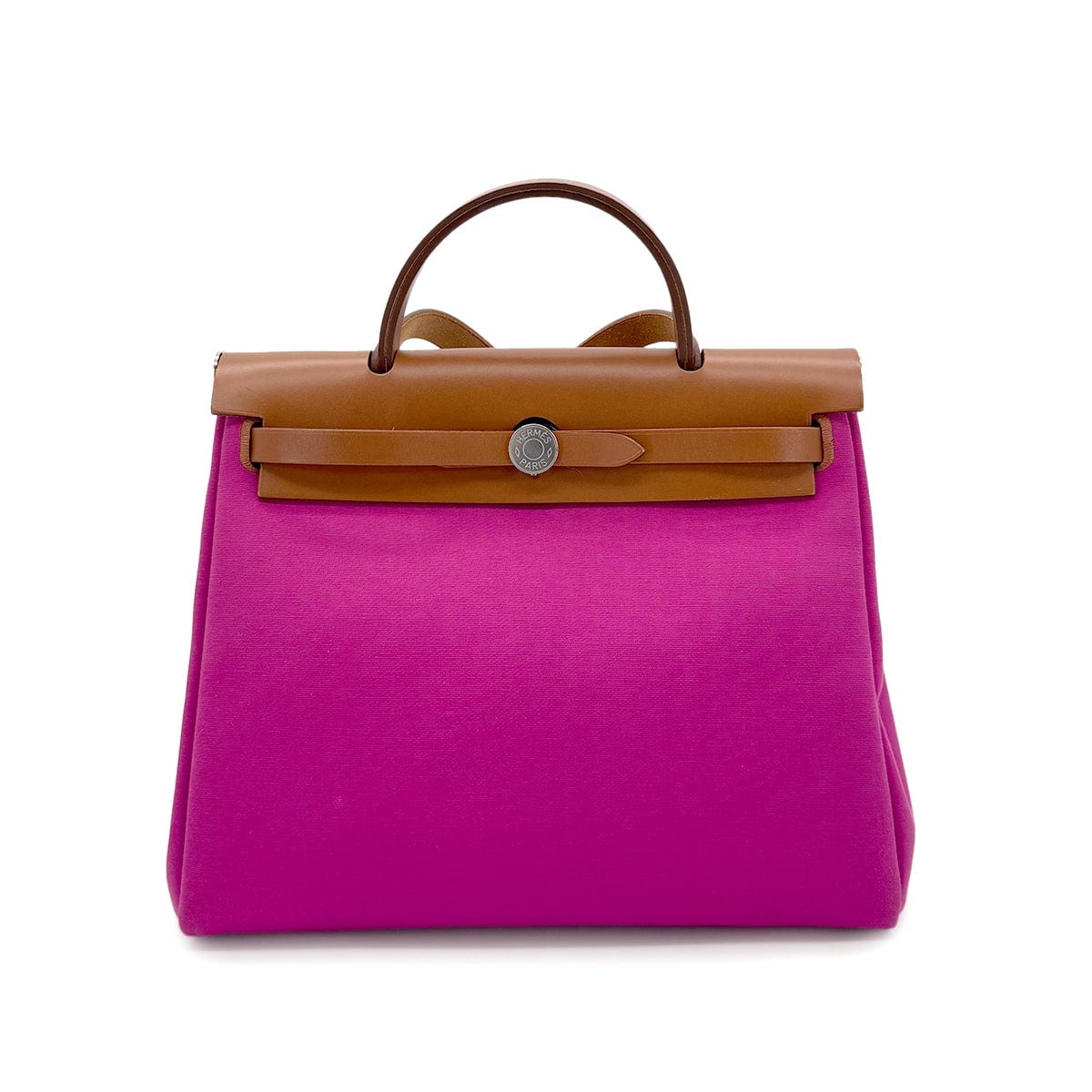 Luxury Promise Japan HERMES HER BAG ZIP PM 31 FAUVE MAGNOLIA VACHE HUNTER TOILE OFFICIER TOTE SHOULDER BAG Y 90279781