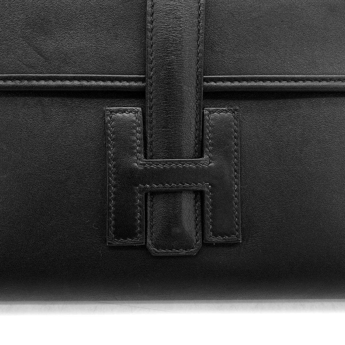 Luxury Promise Japan HERMES JIGE ELAN 29 BLACK SWIFT CLUTCH BAG 2018 C STAMP 90326838