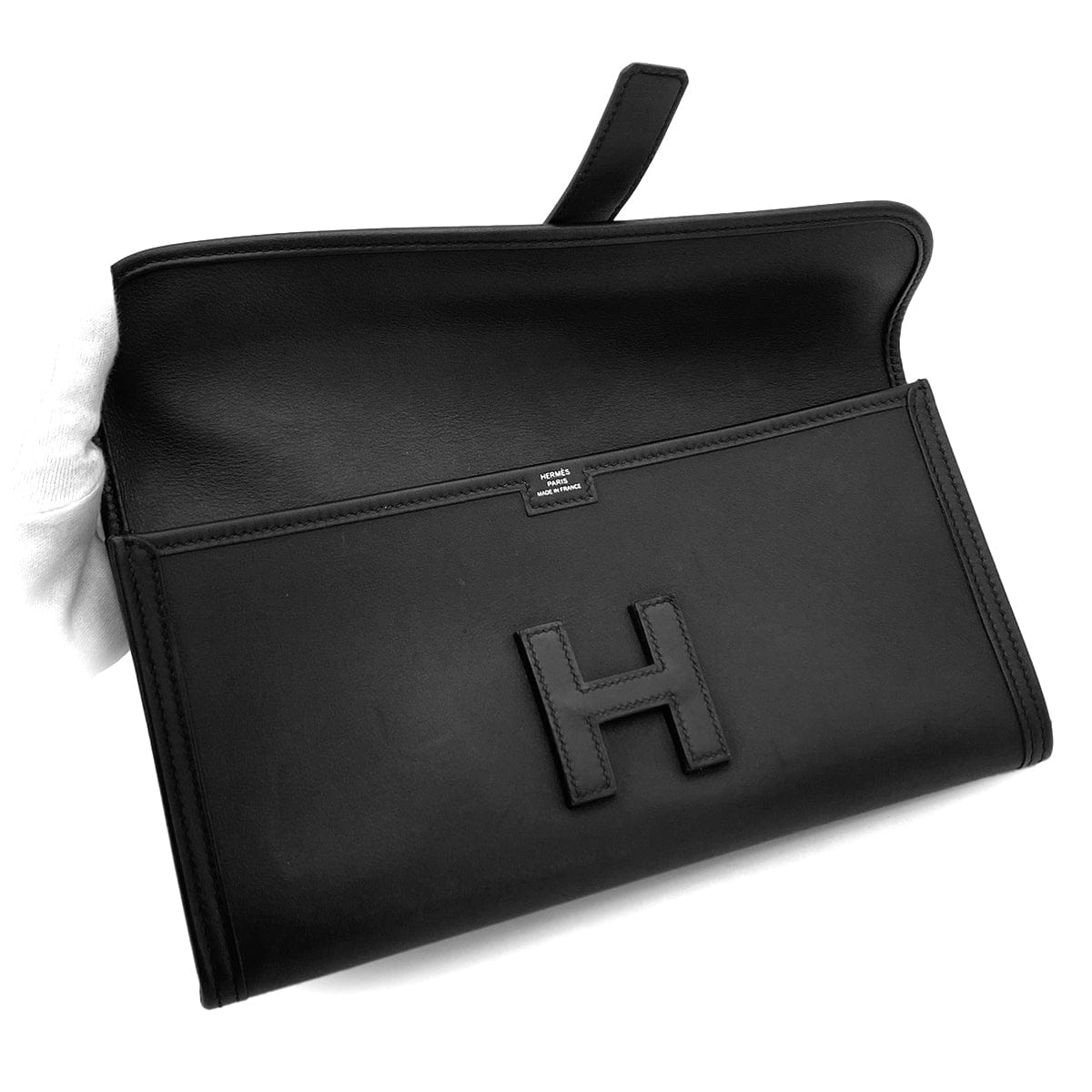 Luxury Promise Japan HERMES JIGE ELAN 29 BLACK SWIFT CLUTCH BAG 2018 C STAMP 90326838