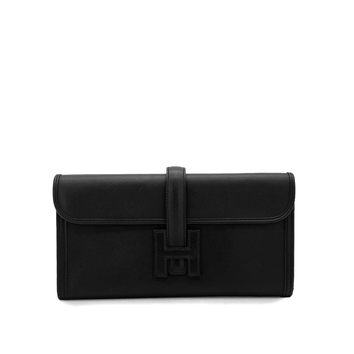 Luxury Promise Japan HERMES JIGE ELAN 29 BLACK SWIFT CLUTCH BAG 2018 C STAMP 90326838
