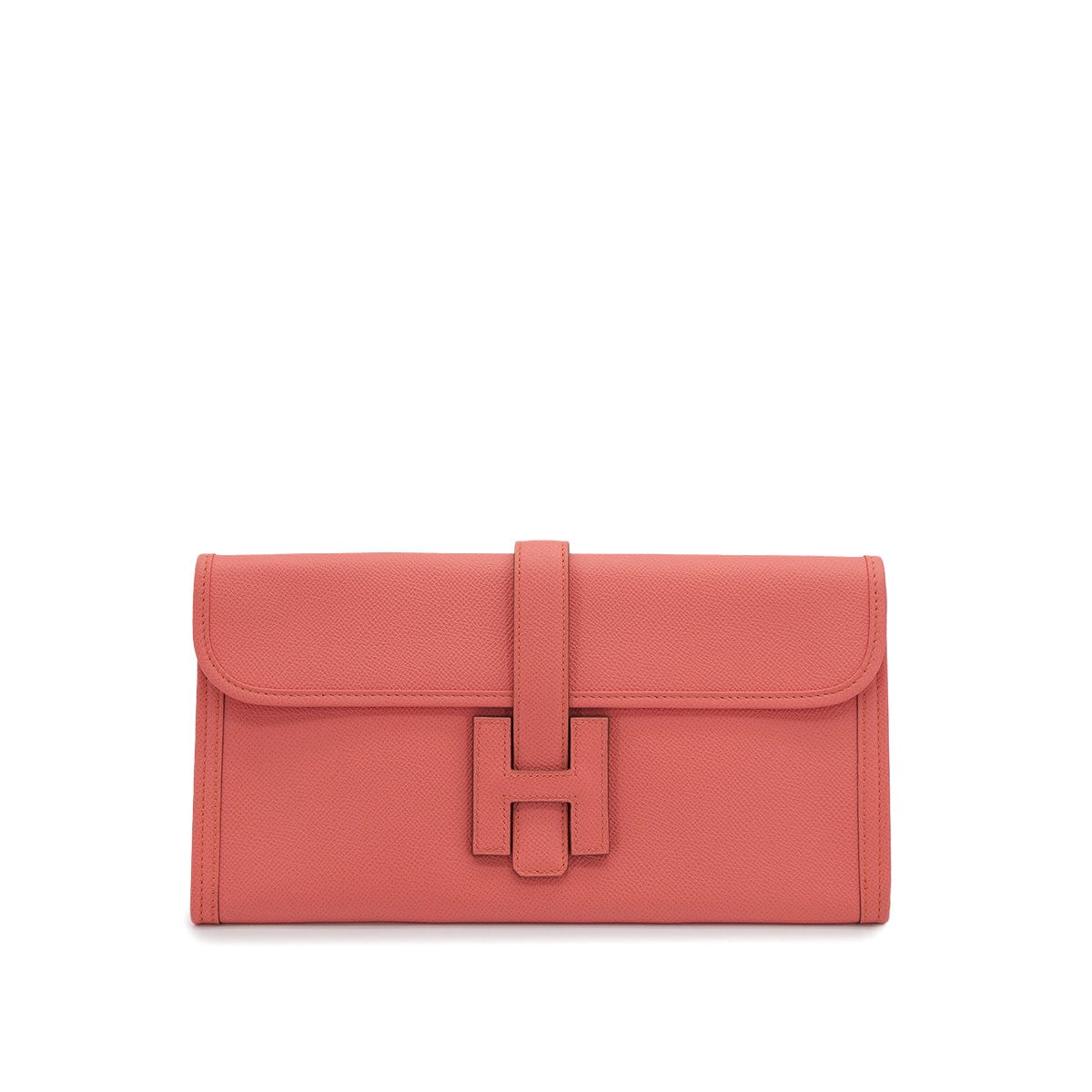 Luxury Promise Japan HERMES JIGE ELAN 29 FLAMINGO VEAU EPSOM CLUTCH BAG 2013 SQUARE Q 90312503