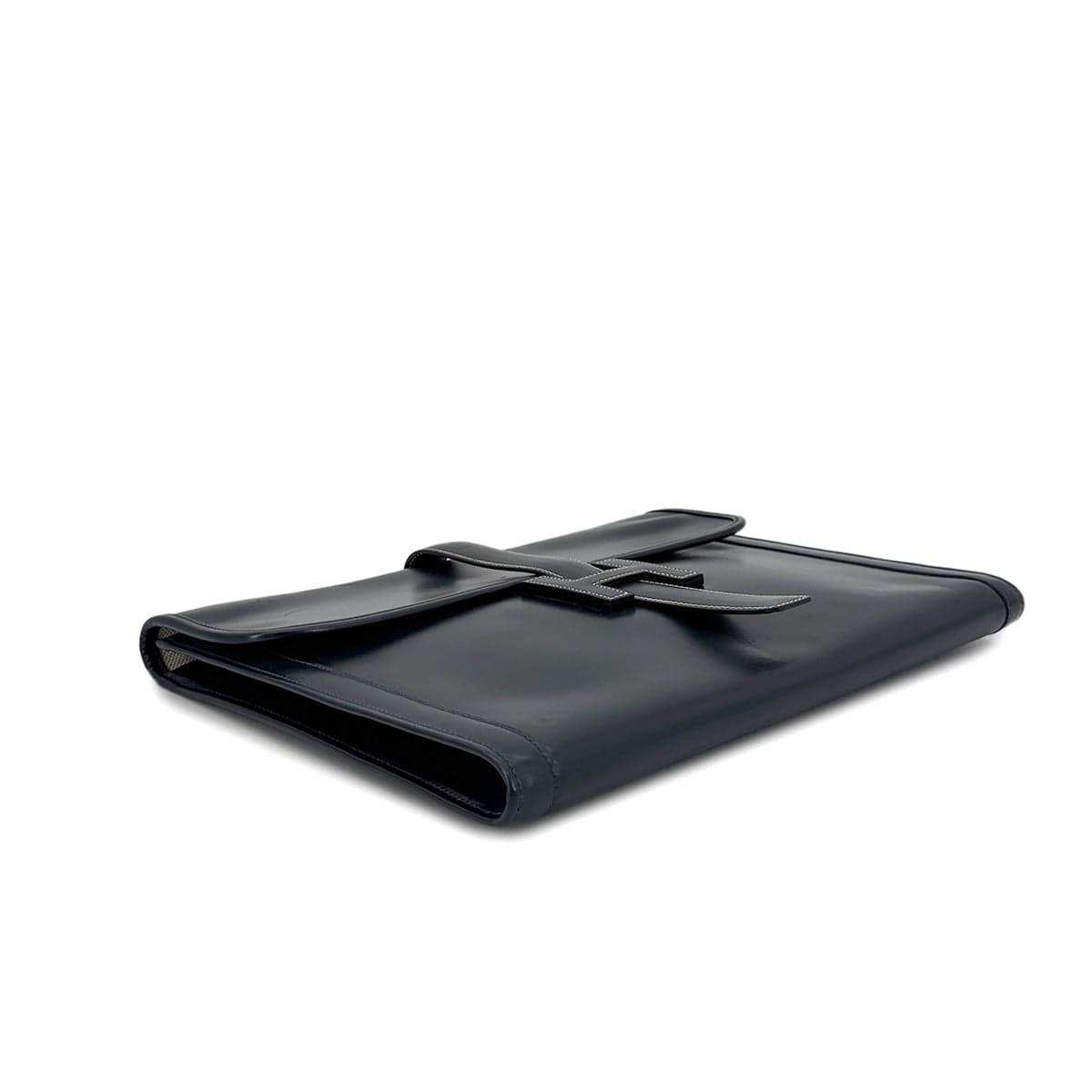 Luxury Promise Japan HERMES JIGE GM BLUE INDIGO BOXCALF CLUTCH BAG 〇V 90293025