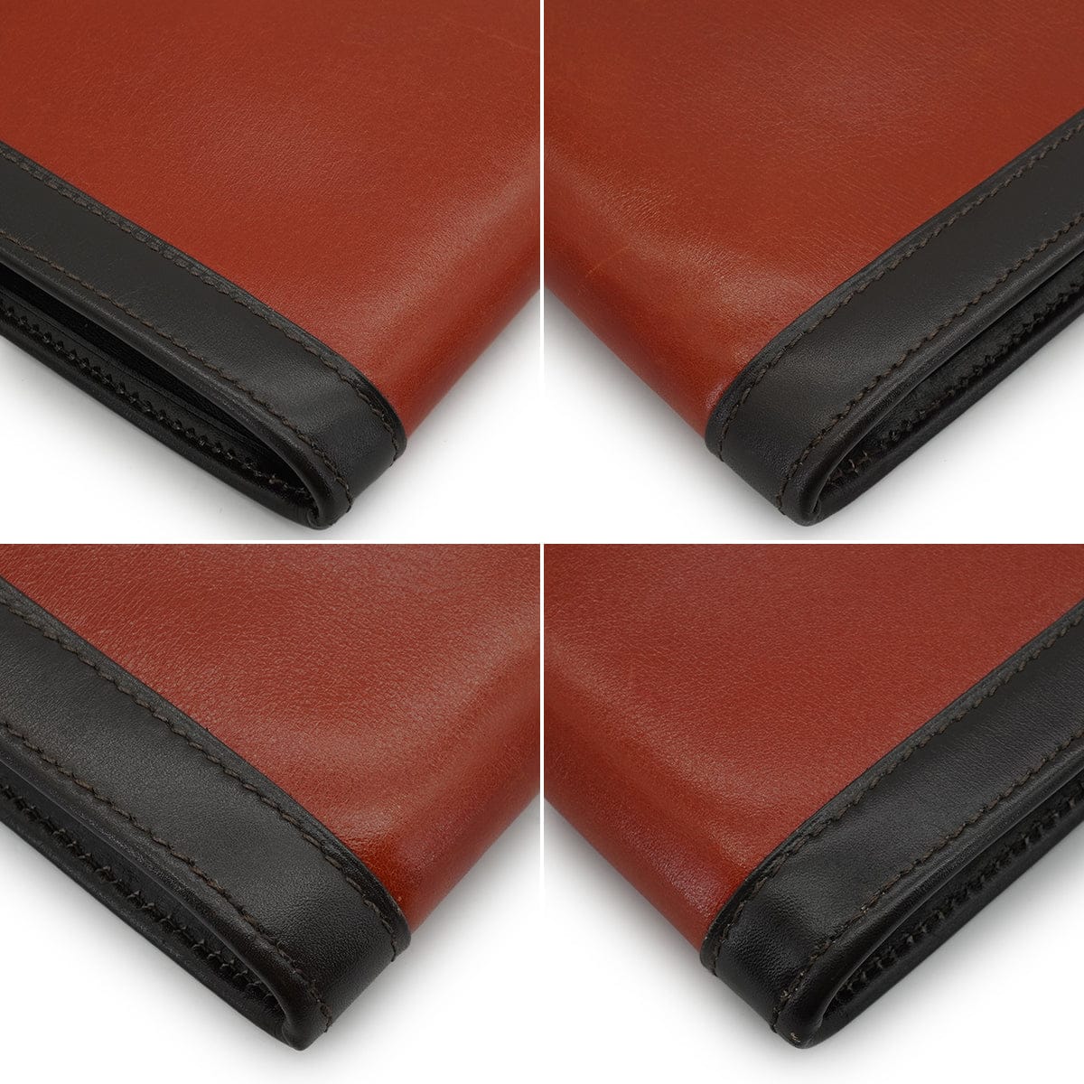 Luxury Promise Japan HERMES JIGE GM BRIQUE CHOCOLAT BOX CALF  CLUTCH BAG 1993 CIRCLE W 90340354