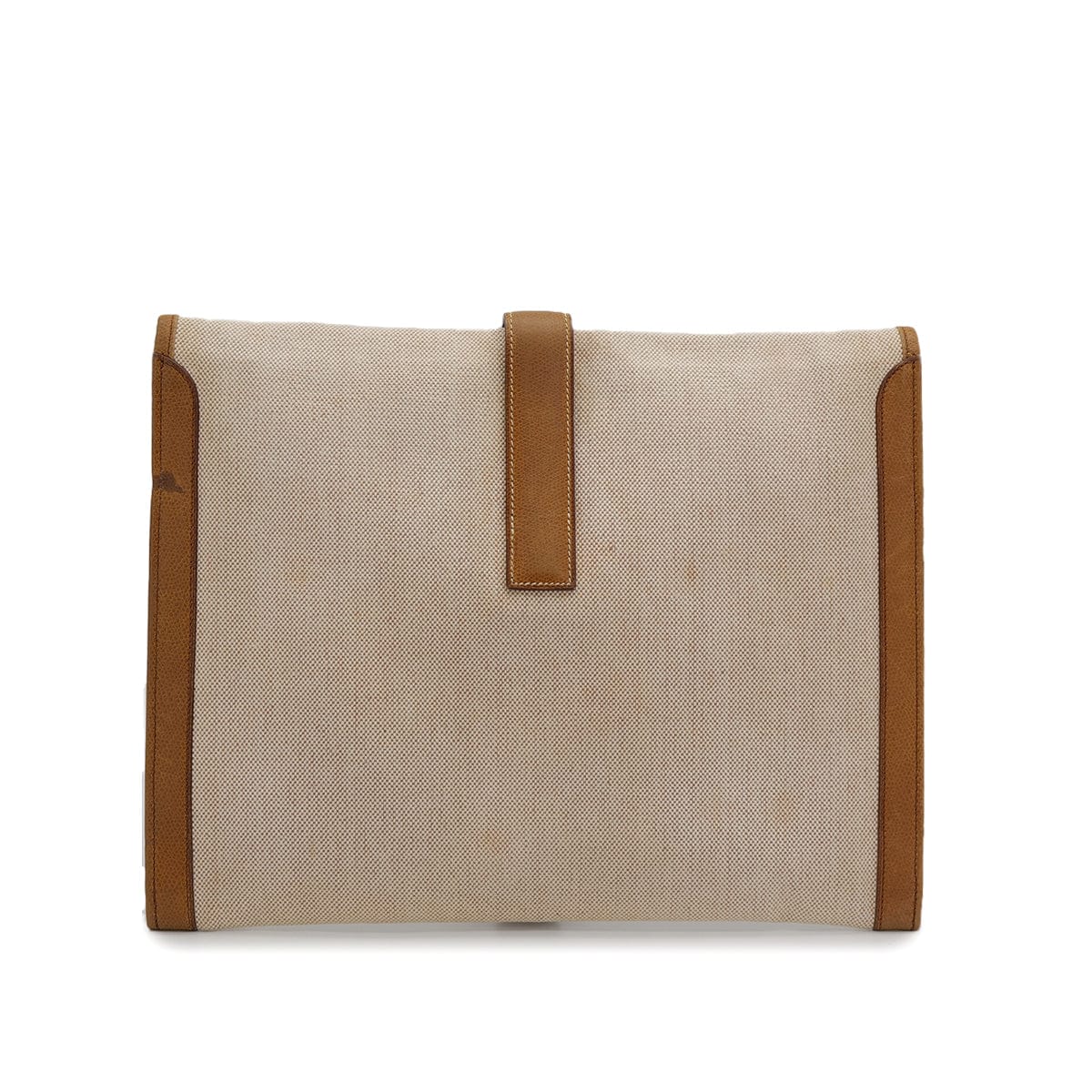 Luxury Promise Japan HERMÈS JIGE GM CLUTCH BAG GOLD COUCHEVEL TOILE H 1978 CIRCLE H 90313292