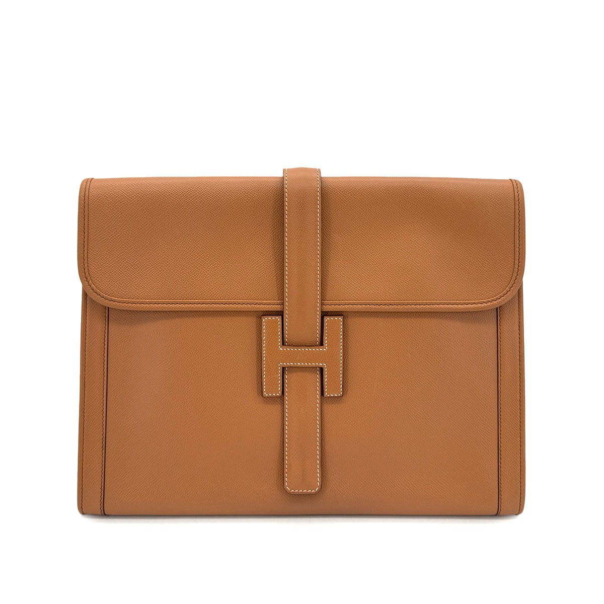 Luxury Promise Japan HERMES JIGE GM NATUREL COUCHEVEL CLUTCH BAG 〇R 90299610
