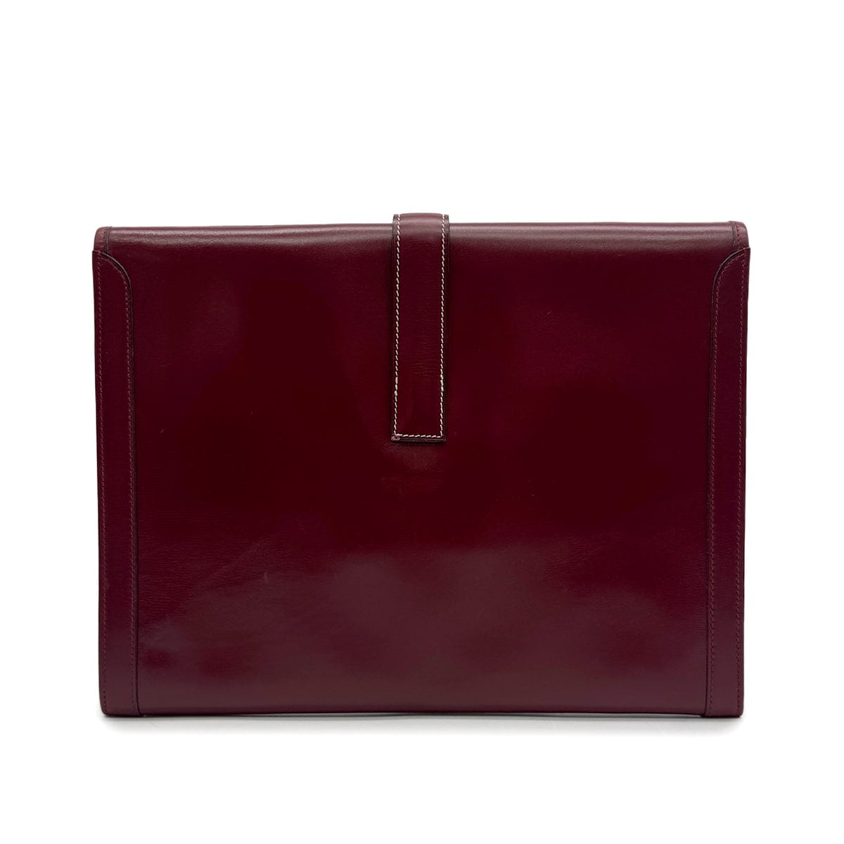 Luxury Promise Japan HERMES JIGE GM ROUGE H BOXCALF CLUTCH BAG 1977 CIRCLE G 90323518
