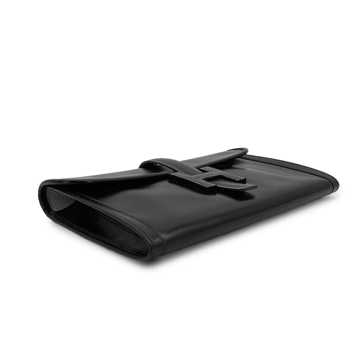 Luxury Promise Japan HERMES JIGE PM BLACK BOXCALF CLUTCH BAG 〇R 90310275