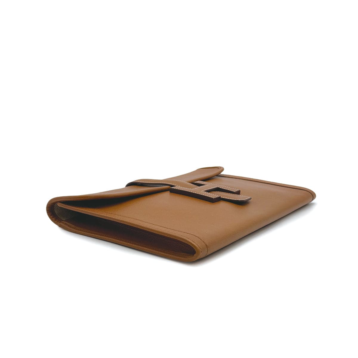 Luxury Promise Japan HERMÈS JIGE PM CLUTCH BAG GOLD COURCHEVEL 1988 CIRCLE R 90313407