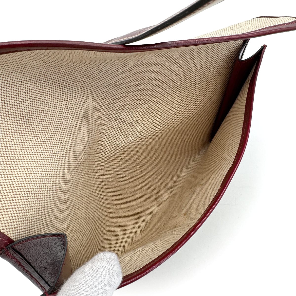 Luxury Promise Japan HERMES JIGE PM CLUTCH BAG ROUGE H BOX CALF TOILE H 1981 CIRCLE K 90315010