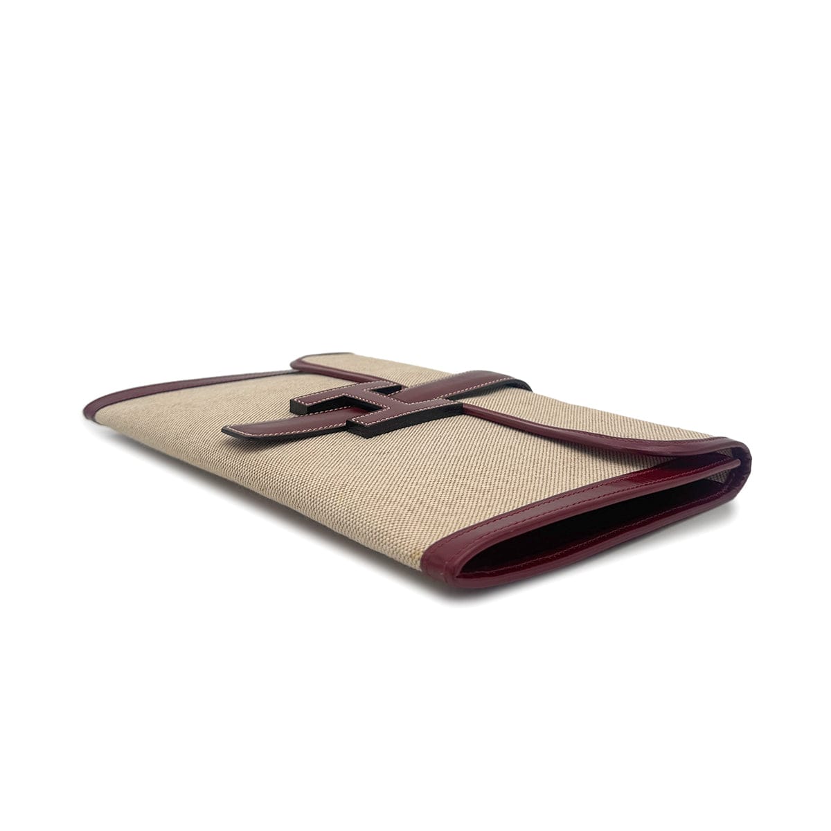 Luxury Promise Japan HERMES JIGE PM CLUTCH BAG ROUGE H BOX CALF TOILE H 1981 CIRCLE K 90315010