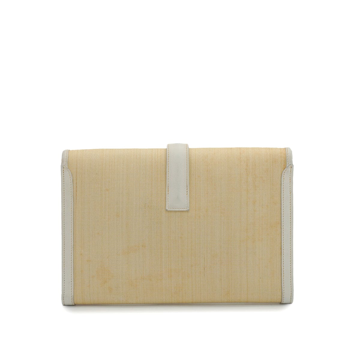 Luxury Promise Japan HERMES JIGE PM CLUTCH BAG WHITE CRINOLINE COURCHEVEL 1988 CIRCLE R 90327398