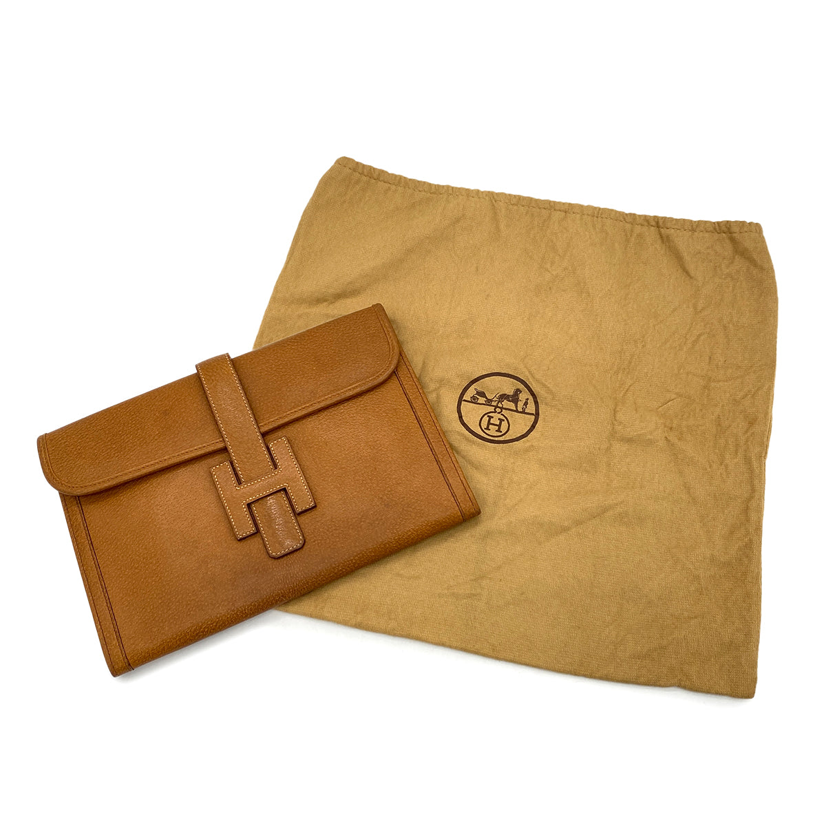 Luxury Promise Japan HERMES JIGE PM GOLD PIGSKIN CLUTCH BAG 〇V 90299318
