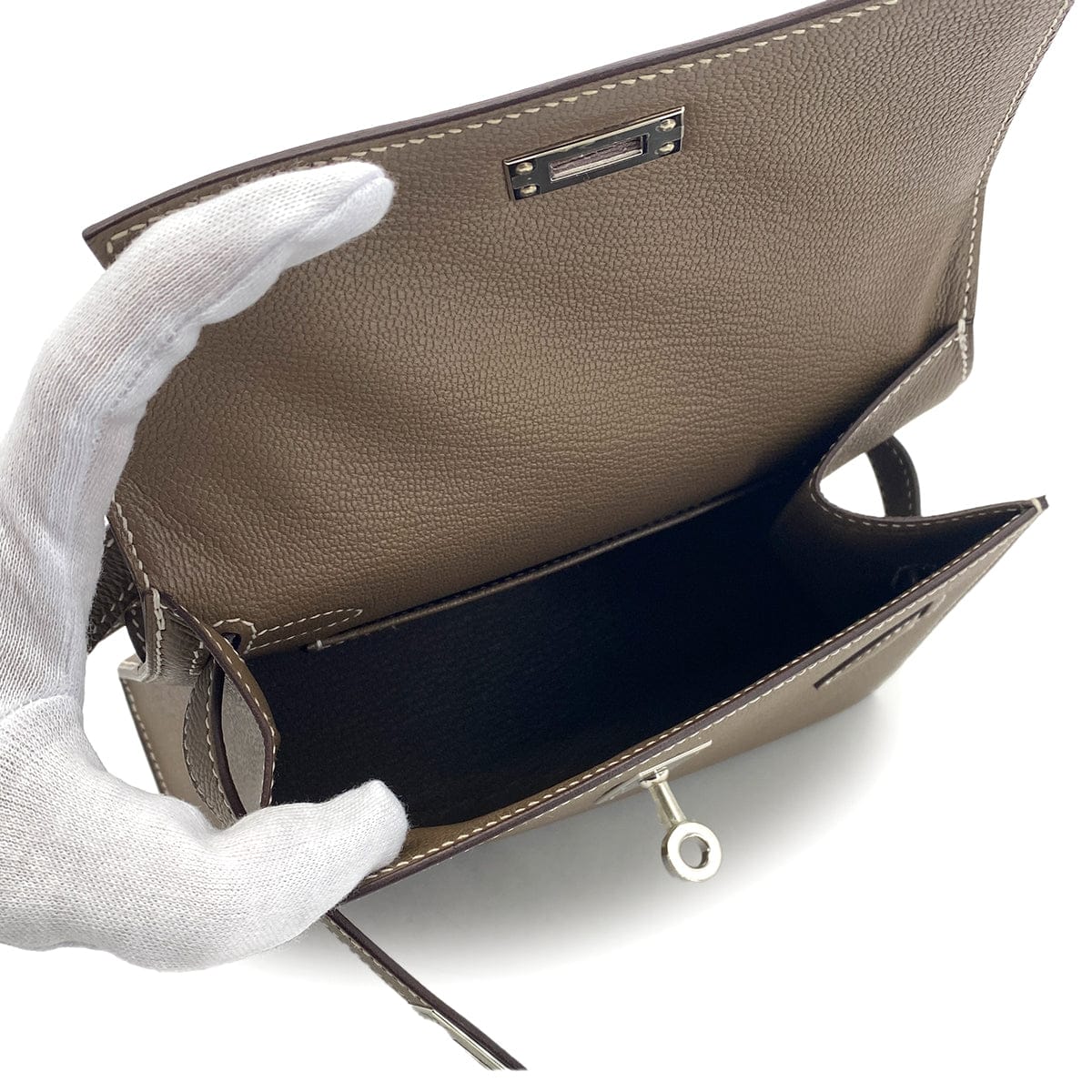 Luxury Promise Japan HERMES KELLY 20 SELLIER EN DESORDRE ETOUPE EPSOM SHOULDER BAG U PHW 90305224