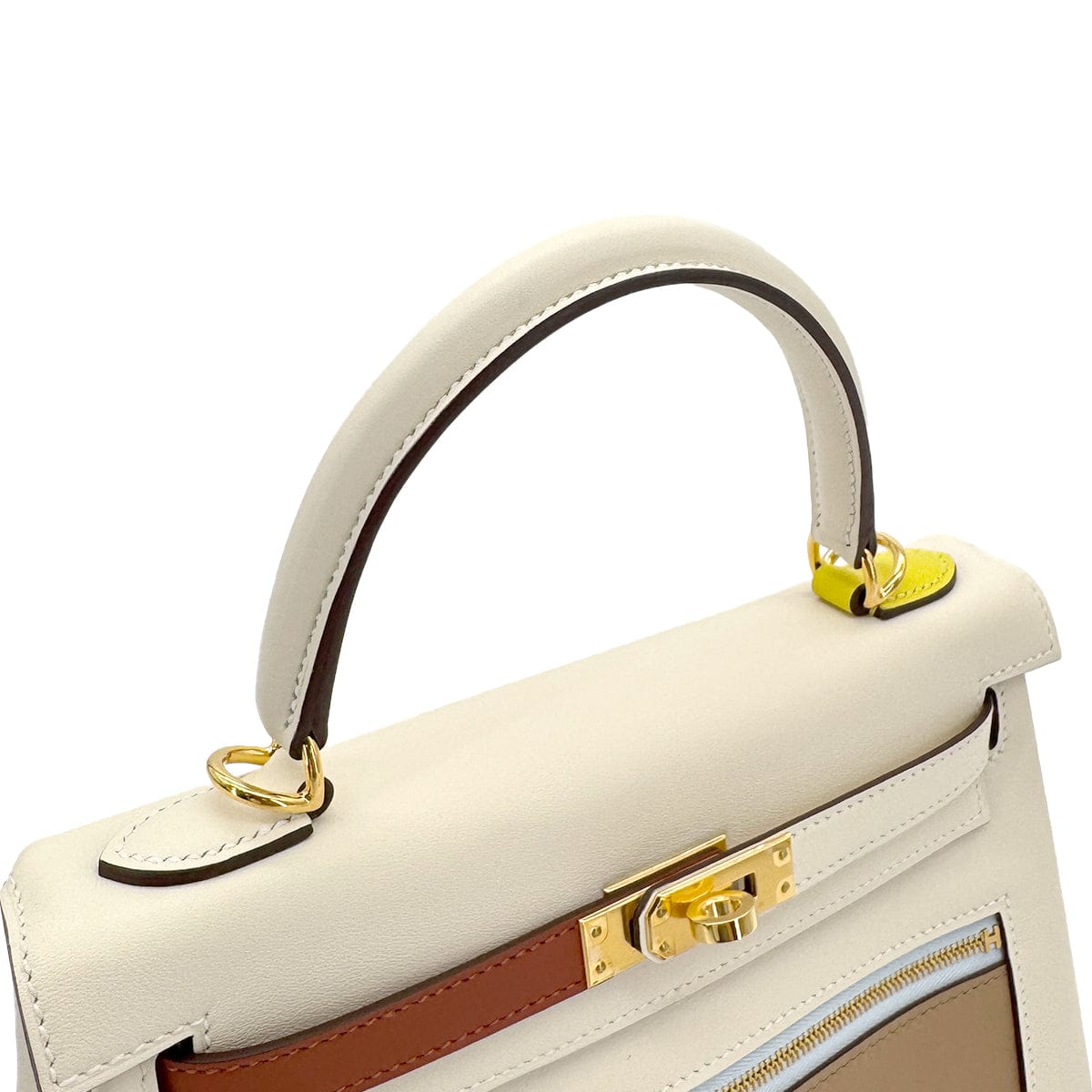 Luxury Promise Japan HERMES KELLY 25 COLORMATIC RETOURNE NATA CHAI CUIVRE MAUVE SYLVESTRE BLUE BRUME LIME VEAU SWIFT HAND SHOULDER BAG U GHW 90306261