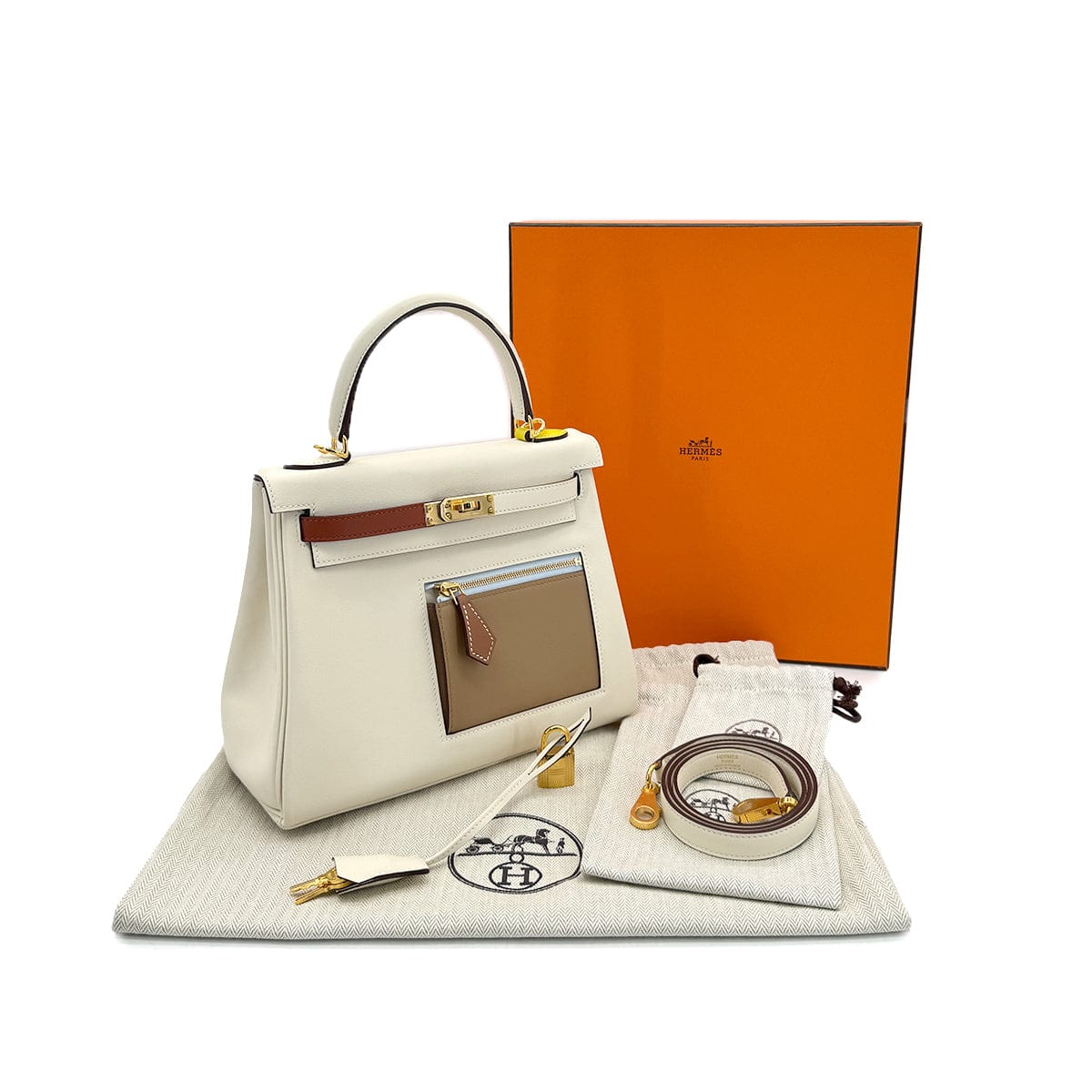 Luxury Promise Japan HERMES KELLY 25 COLORMATIC RETOURNE NATA CHAI CUIVRE MAUVE SYLVESTRE BLUE BRUME LIME VEAU SWIFT HAND SHOULDER BAG U GHW 90306261
