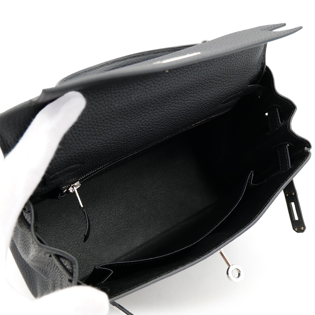 Luxury Promise Japan HERMES KELLY 25 RETOURNE BLACK TOGO HAND SHOULDER BAG D SHW 90303025