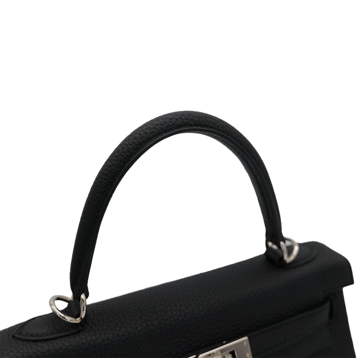 Luxury Promise Japan HERMES KELLY 25 RETOURNE BLACK TOGO HAND SHOULDER BAG D SHW 90303025