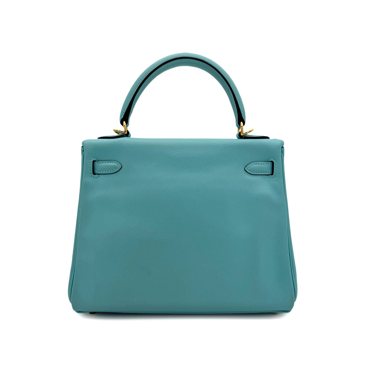 Luxury Promise Japan HERMES KELLY 25 RETOURNE BLUE SAINT CYR SWIFT HAND SHOULDER BAG 2015 T GOLD HARD WARE 90300009