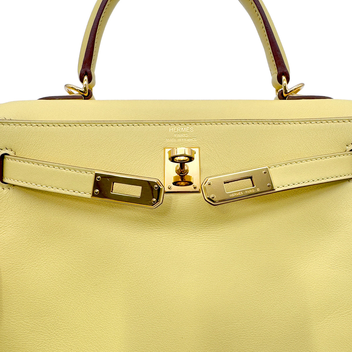 Luxury Promise Japan HERMES KELLY 25 RETOURNE JAUNE POUSSIN VEAU SWIFT HAND SHOULDER BAG Z GHW 90303899
