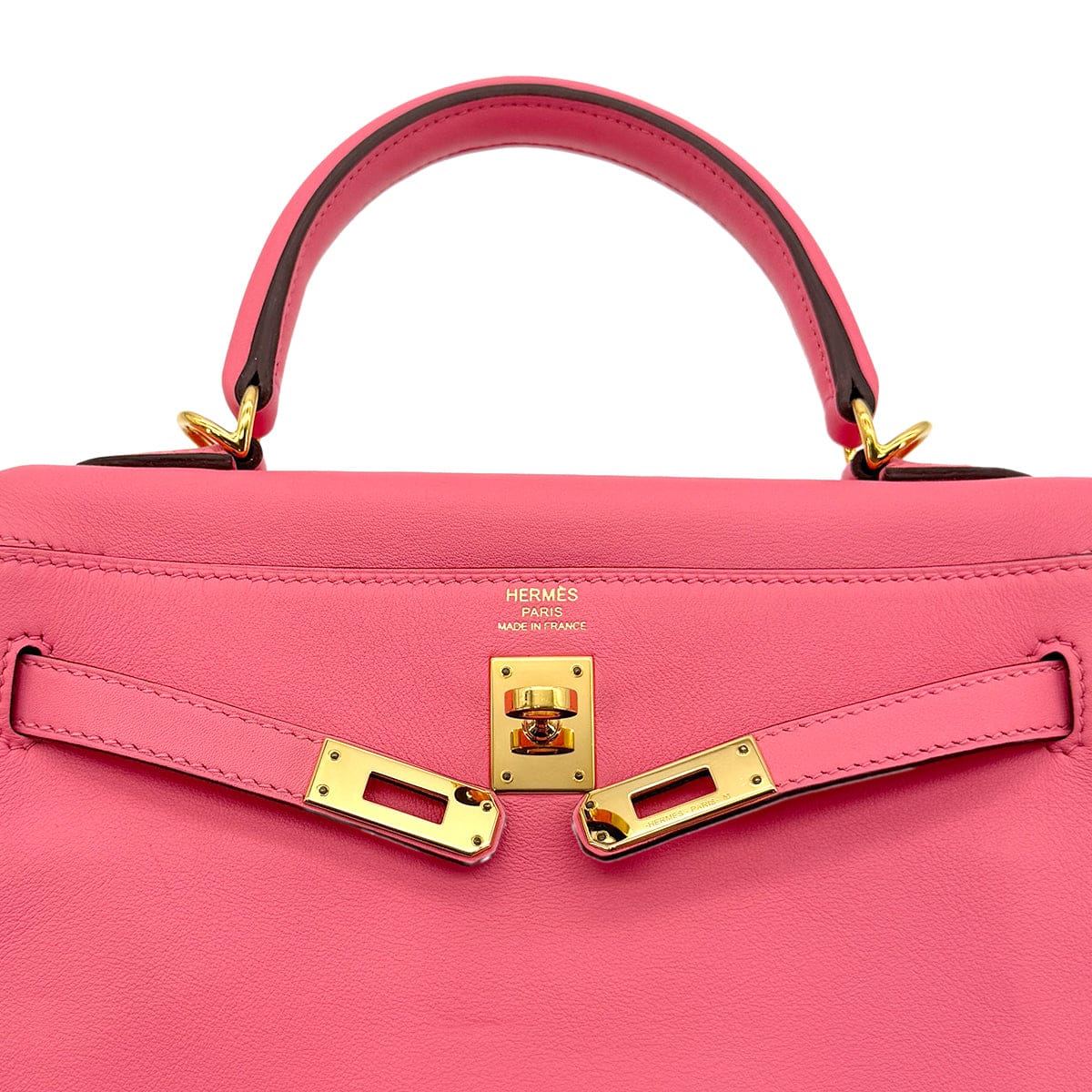 Luxury Promise Japan HERMES KELLY 25 RETOURNE ROSE AZALEE SWIFT HAND SHOULDER BAG D GHW 90296570