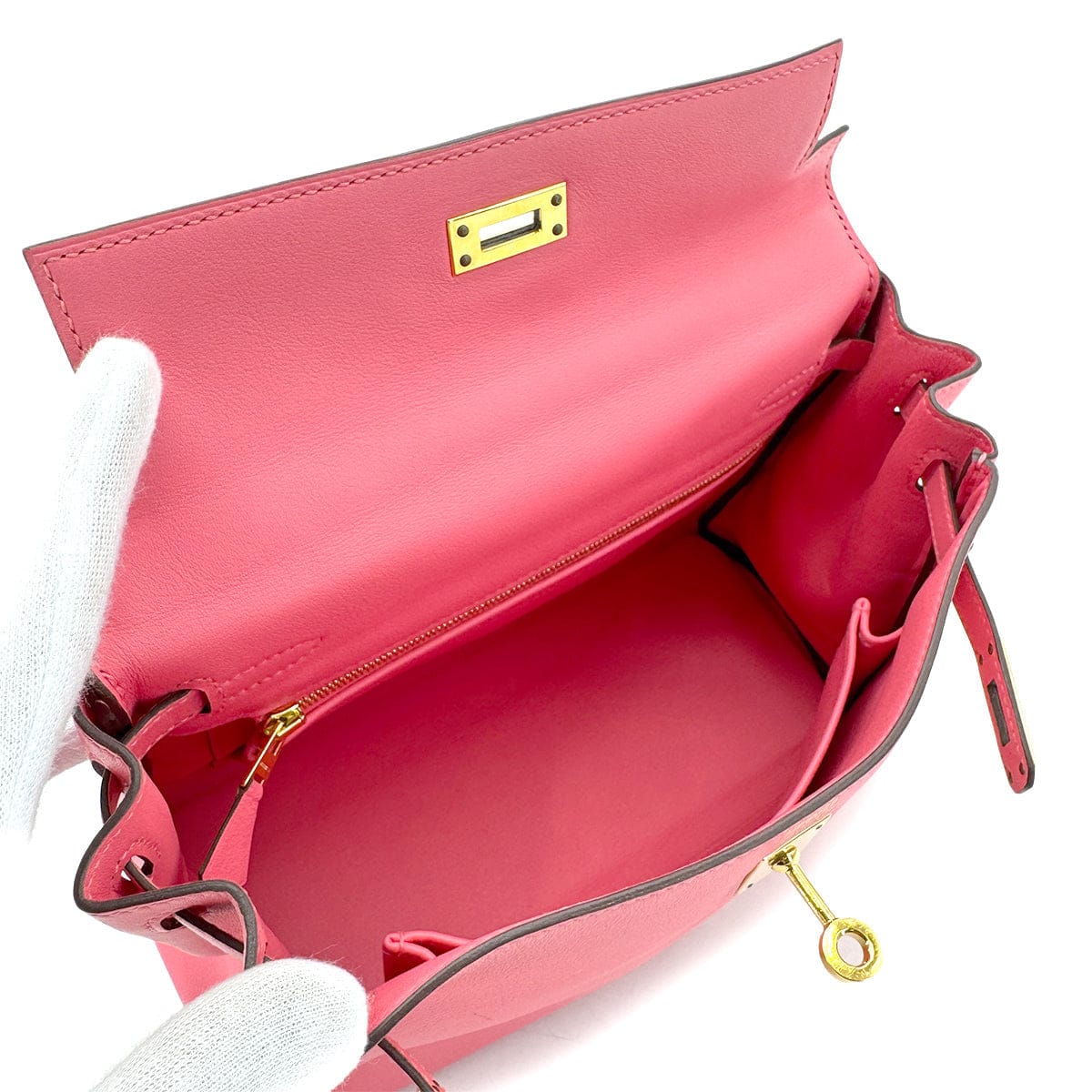 Luxury Promise Japan HERMES KELLY 25 RETOURNE ROSE AZALEE SWIFT HAND SHOULDER BAG D GHW 90296570