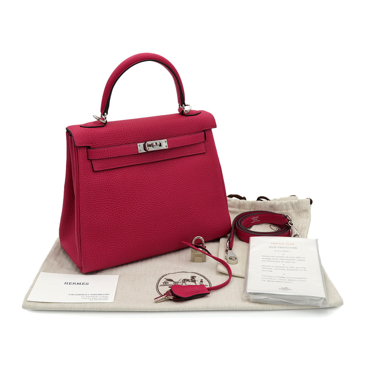 Luxury Promise Japan HERMES KELLY 25 RETOURNE ROSE MEXICOE TOGO HAND SHOULDER BAG U SHW 90301653