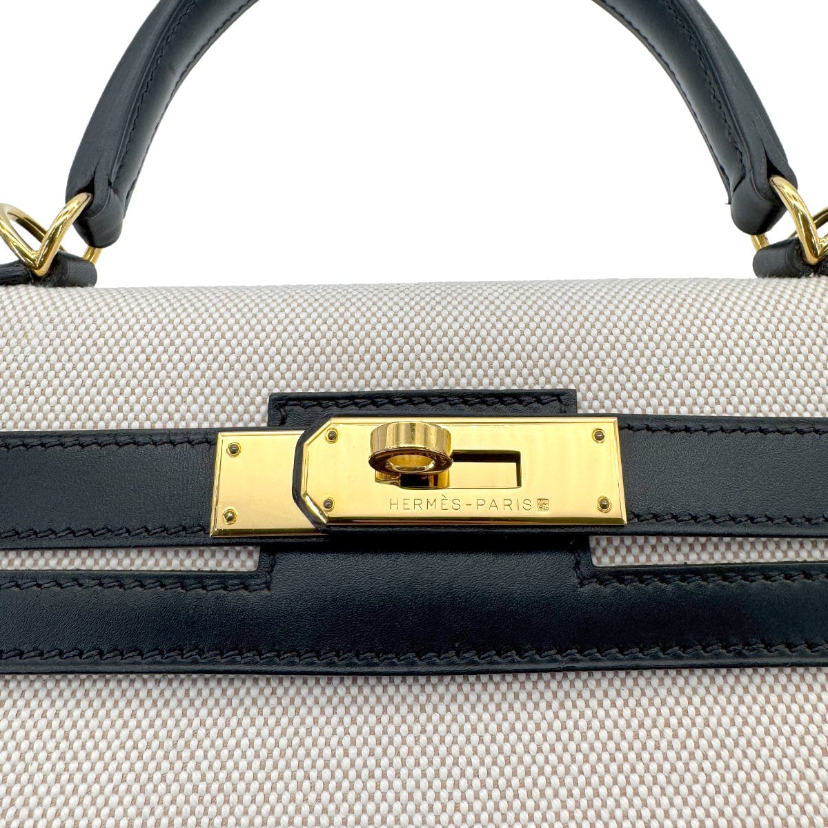 Luxury Promise Japan HERMES KELLY 28 BLACK BOXCALF TOILE H HAND SHOULDER BAG □F GHW 90269596
