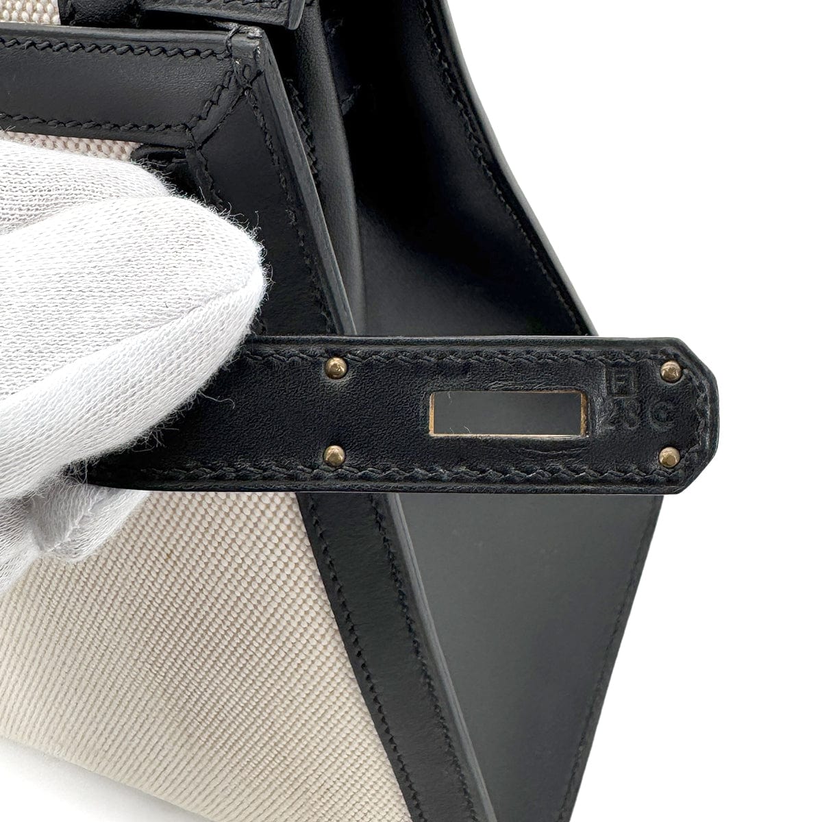 Luxury Promise Japan HERMES KELLY 28 BLACK BOXCALF TOILE H HAND SHOULDER BAG □F GHW 90269596