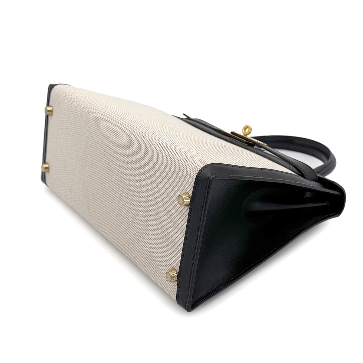 Luxury Promise Japan HERMES KELLY 28 BLACK BOXCALF TOILE H HAND SHOULDER BAG □F GHW 90269596