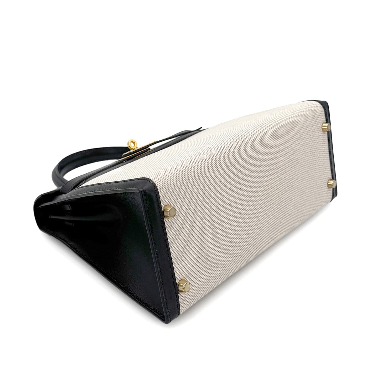 Luxury Promise Japan HERMES KELLY 28 BLACK BOXCALF TOILE H HAND SHOULDER BAG □F GHW 90269596