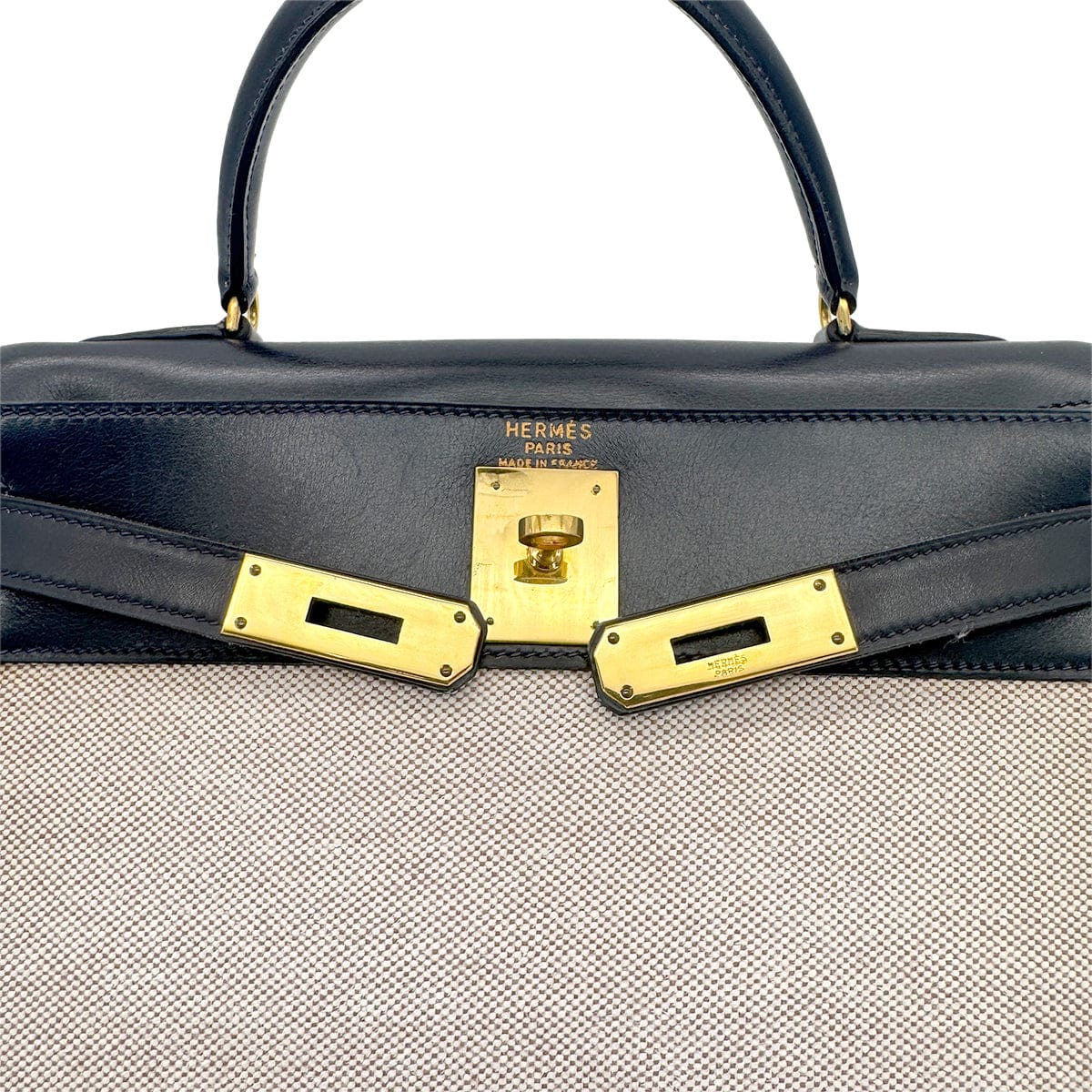 Luxury Promise Japan HERMES KELLY 28 BLUE INDIGO BOXCALF TOILE H HAND SHOULDER BAG 〇C GHW 90292060
