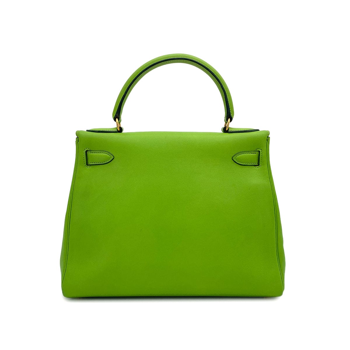 Luxury Promise Japan HERMES KELLY 28 RETORNE APPLE GREEN VEAU GULLIVER HAND SHOULDER BAG 1992 CIRCLE V GOLD HARDWARE 90317191
