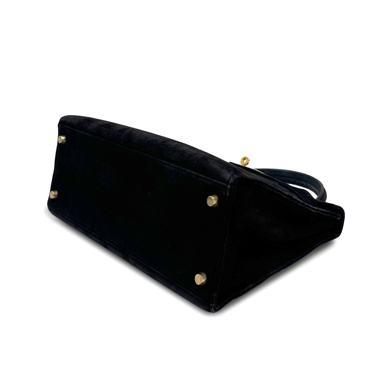 Luxury Promise Japan HERMES KELLY 28 RETORNE BLACK DEBRIS HAND BAG 2000 SQUARE D GOLD HARDWARE 90318612