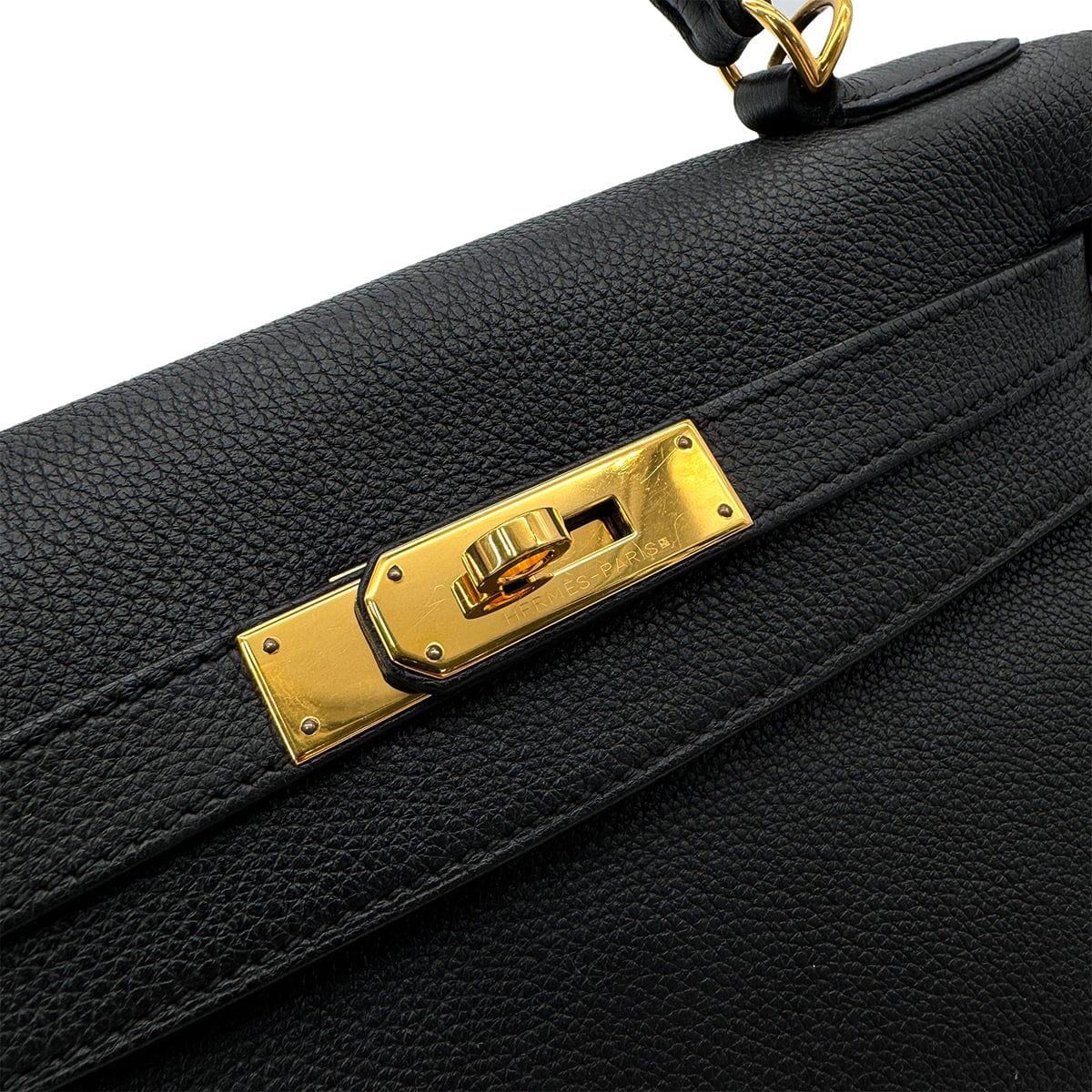Luxury Promise Japan HERMES KELLY 28 RETOURNE BLACK EVERCOLOR HAND SHOULDER BAG □R GHW 90292891