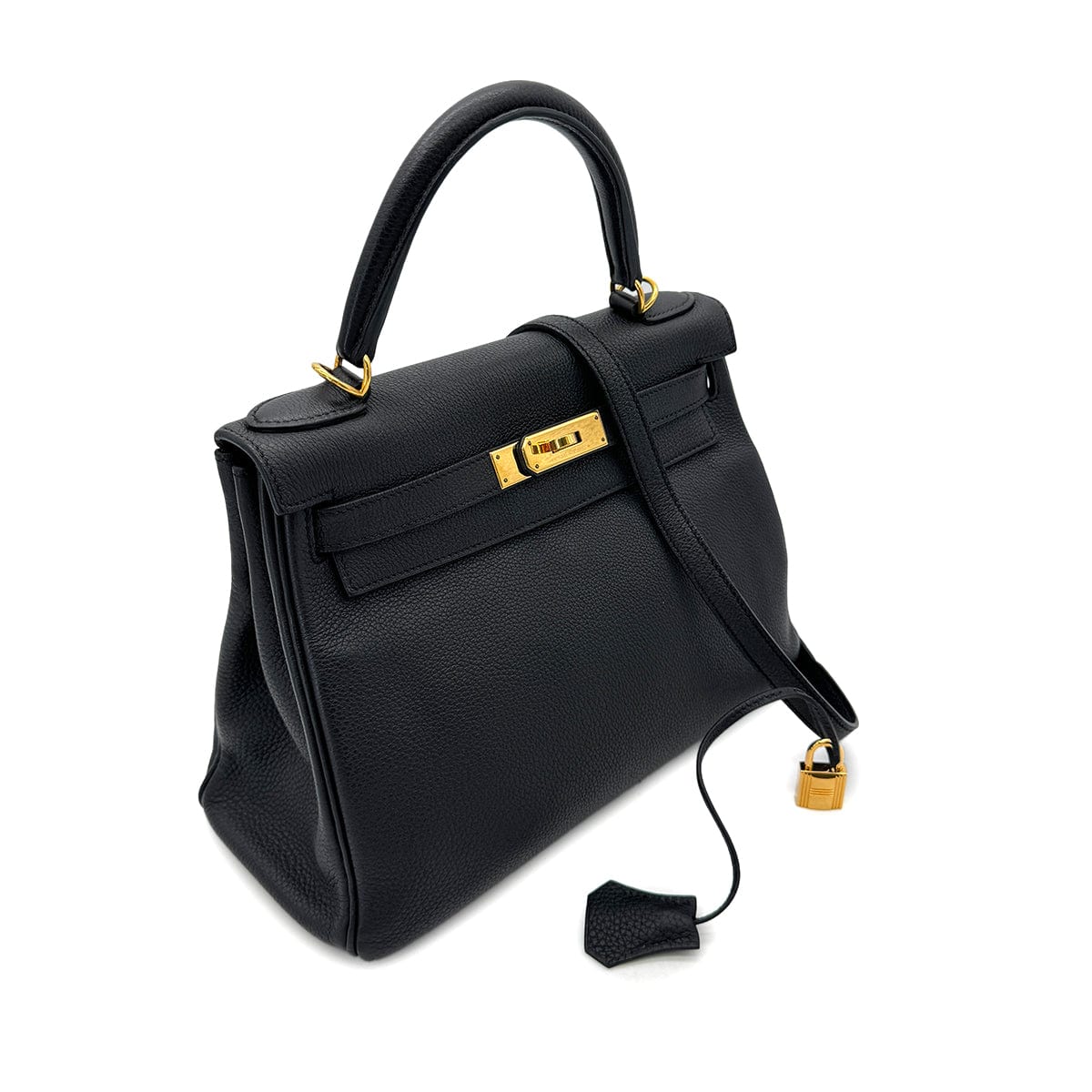 Luxury Promise Japan HERMES KELLY 28 RETOURNE BLACK EVERCOLOR HAND SHOULDER BAG □R GHW 90292891
