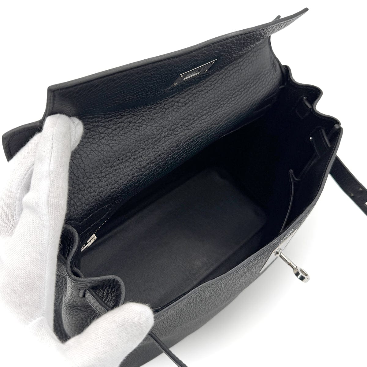 Luxury Promise Japan HERMES KELLY 28 RETOURNE BLACK TAURILLON CLEMENCE HAND SHOULDER BAG □J SHW 90279006