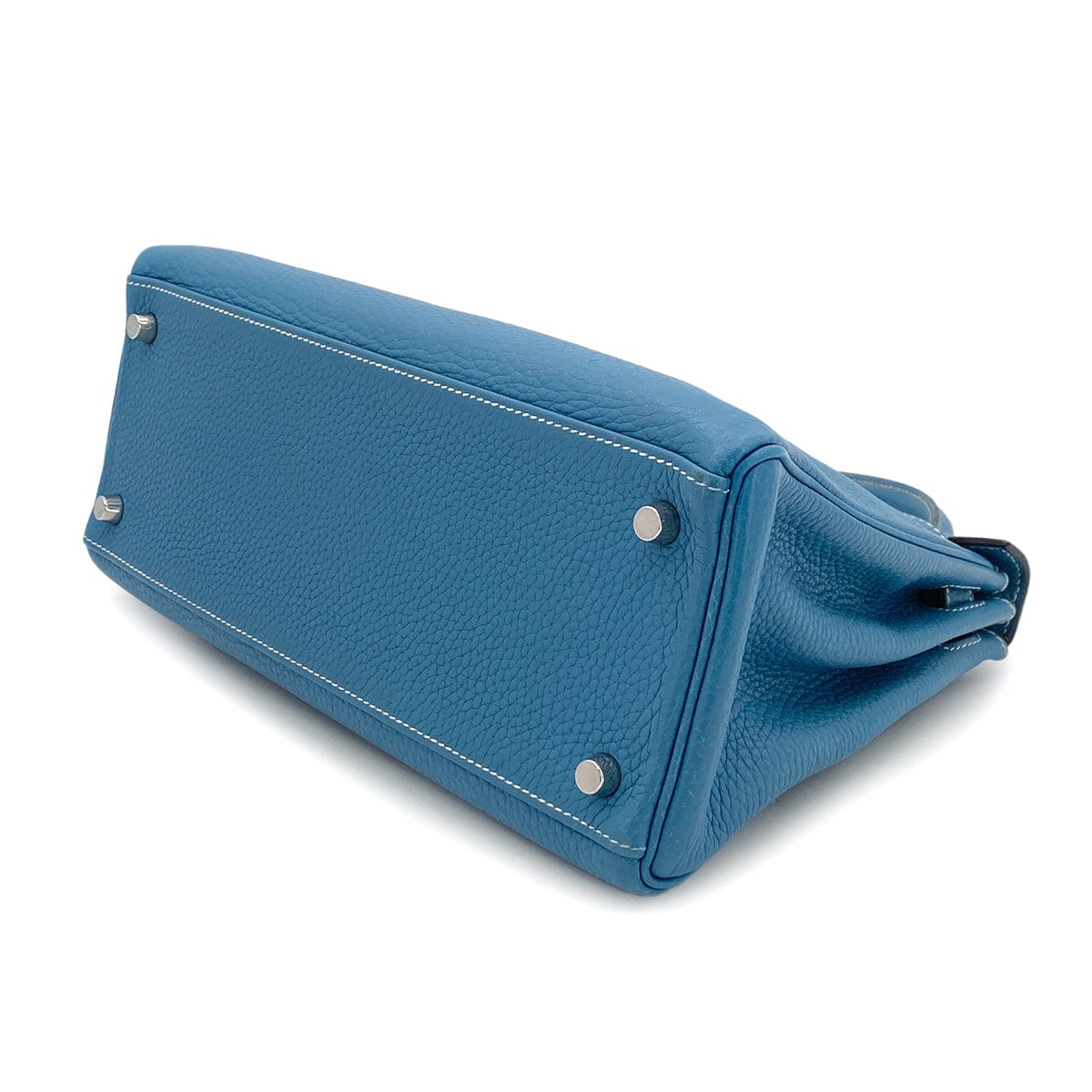 Luxury Promise Japan HERMES KELLY 28 RETOURNE BLUE JEAN TAURILLON CLEMENCE HAND SHOULDER BAG □J SHW 90301735