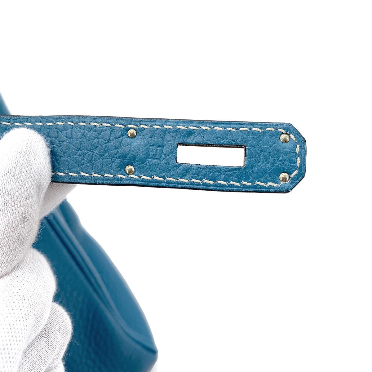 Luxury Promise Japan HERMES KELLY 28 RETOURNE BLUE JEAN TAURILLON CLEMENCE HAND SHOULDER BAG □J SHW 90301735