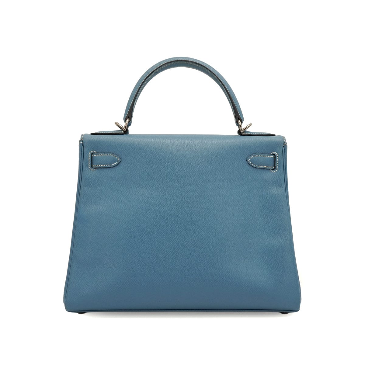 Luxury Promise Japan HERMES KELLY 28 RETOURNE BLUE JEAN VEAU EPSOM 2008 SQUARE L PALLADIUM HARDWARE 90341429