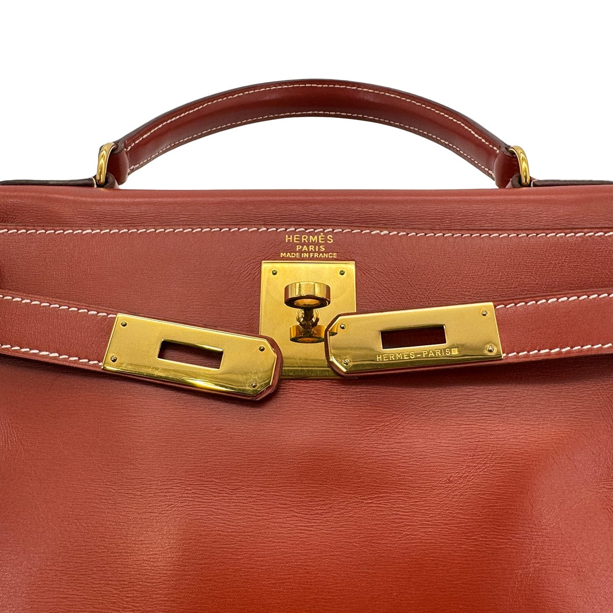 Luxury Promise Japan HERMES KELLY 28 RETOURNE BRICK BOX CALF HAND SHOULDER BAG 〇X GHW 90304917