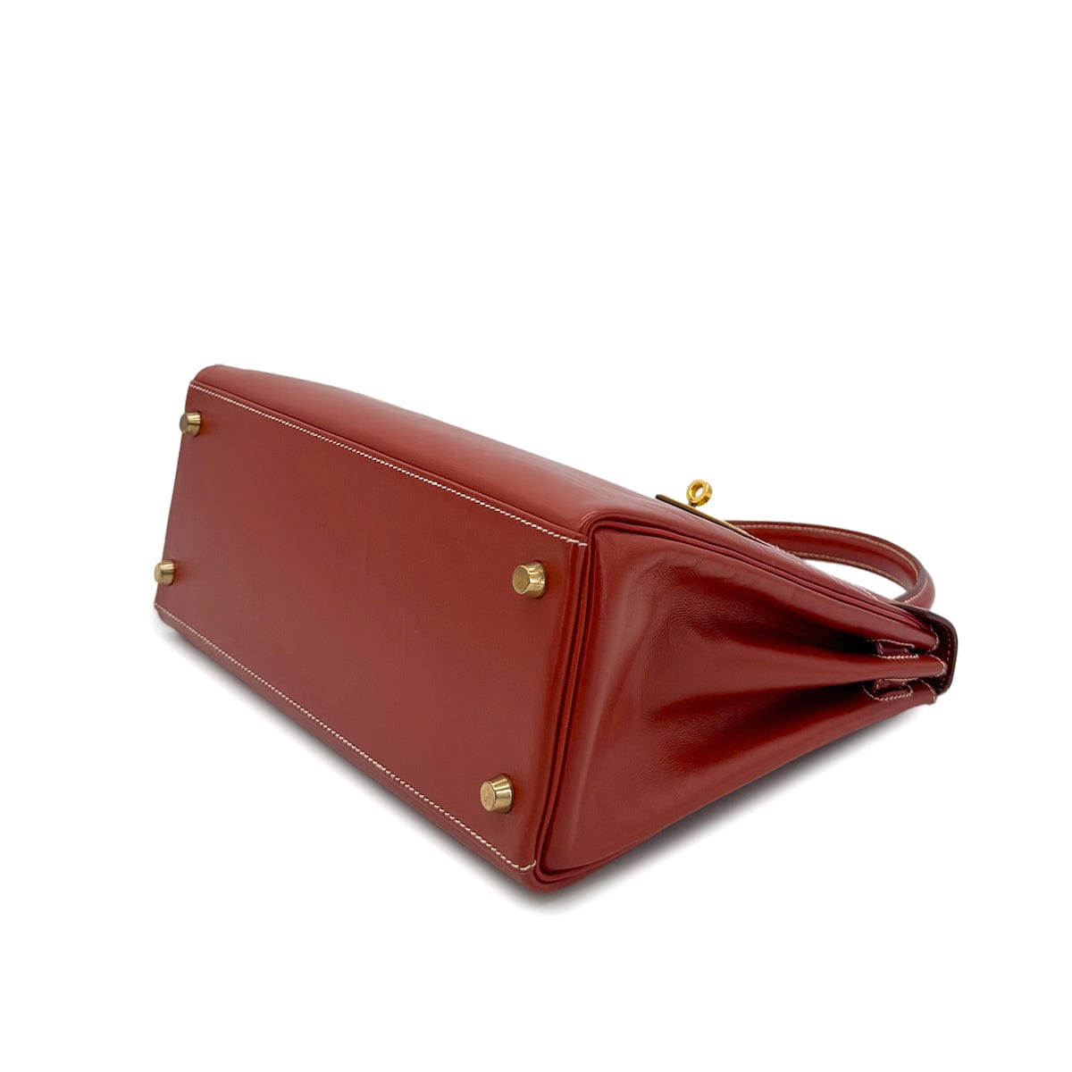 Luxury Promise Japan HERMES KELLY 28 RETOURNE BRICK BOX CALF HAND SHOULDER BAG 〇X GHW 90304917