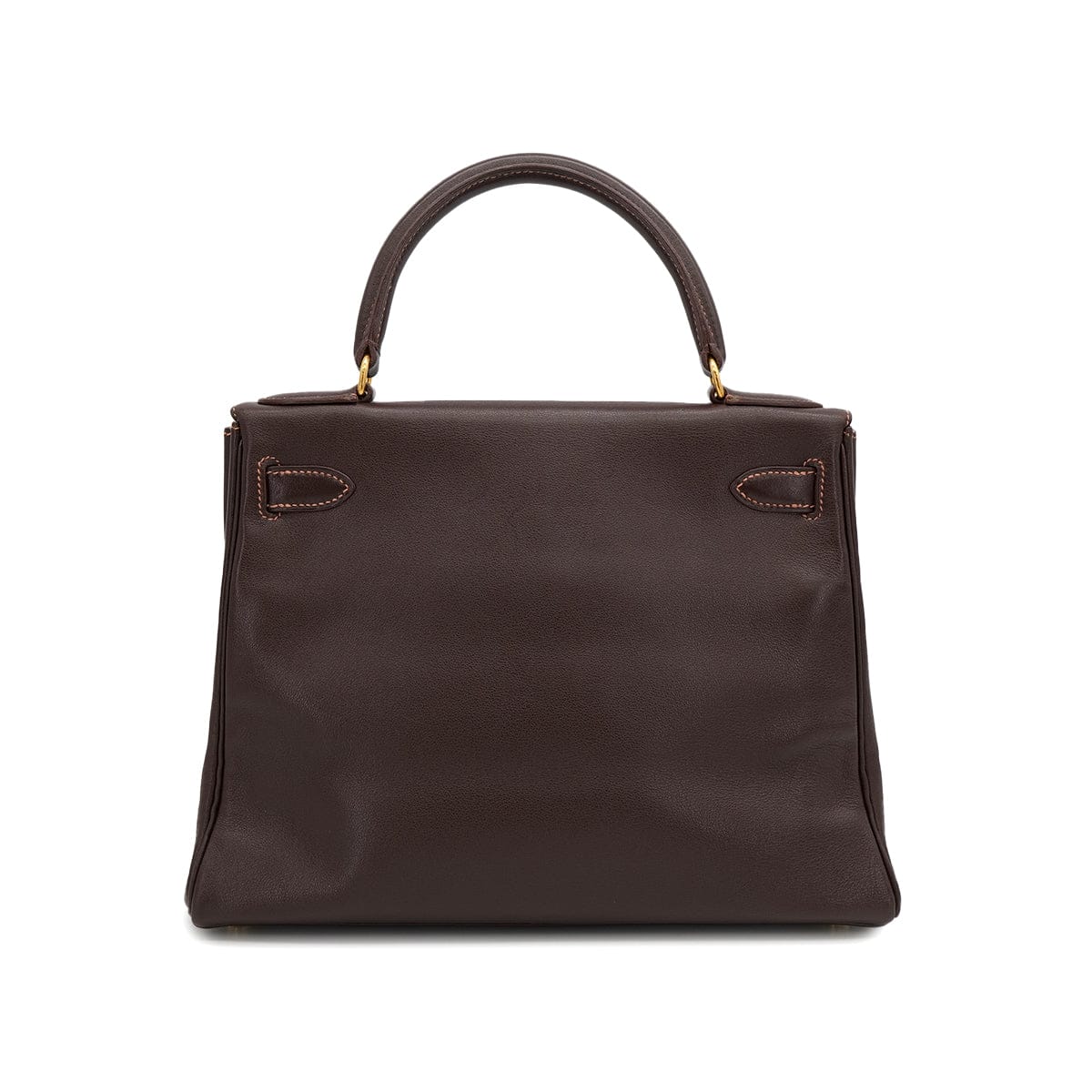 luxury promise japan HERMES KELLY 28 RETOURNE CHOCOLAT VEAU GULLIVER HAND SHOULDER BAG 1996 CIRCLE Z GOLD HARDWARE 90313345