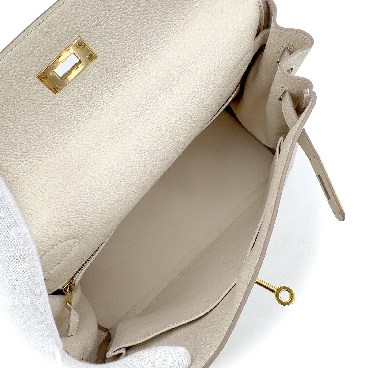 Luxury Promise Japan HERMES KELLY 28 RETOURNE CRAIE TAURILLON NOVILLO HAND SHOULDER BAG X GHW 90294143