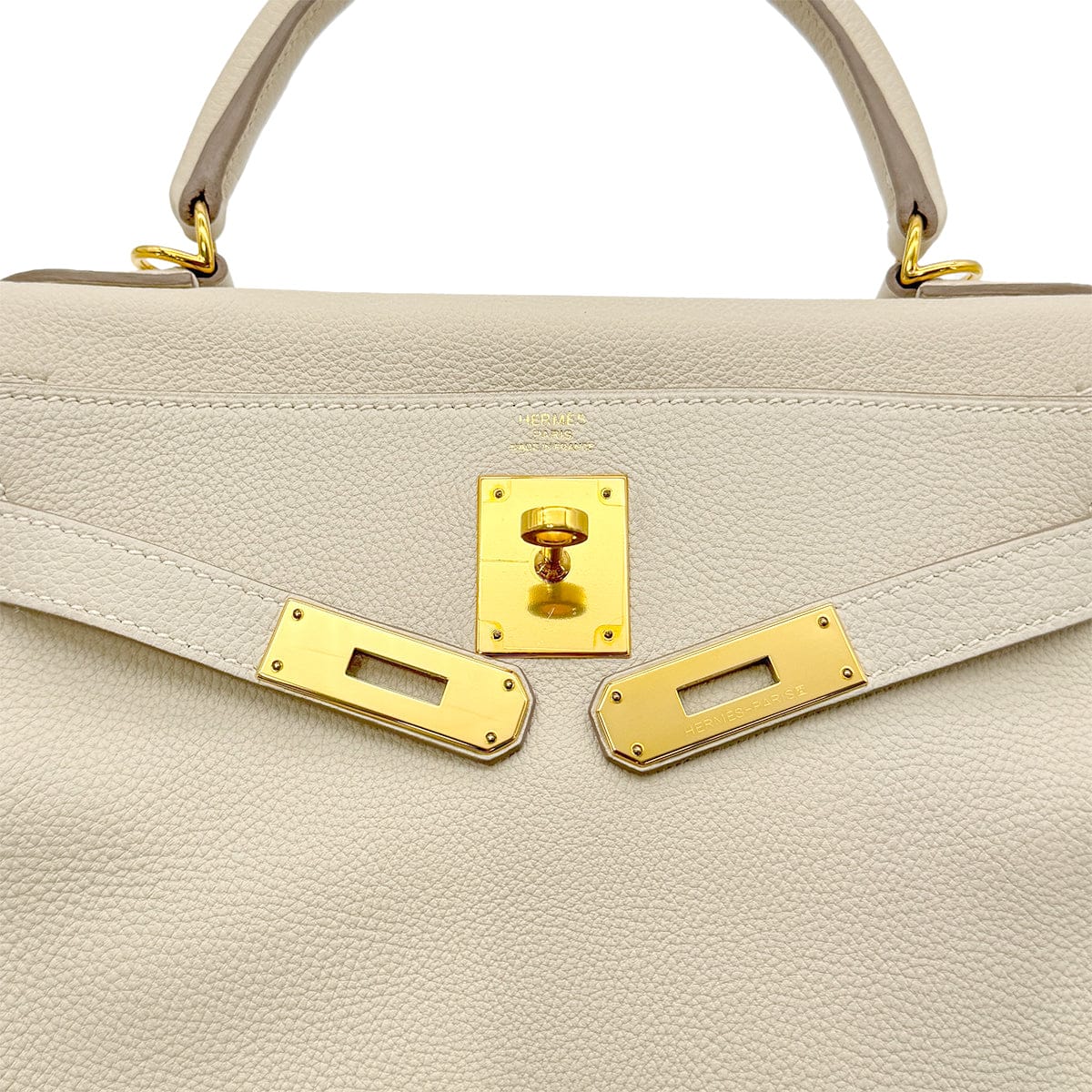 Luxury Promise Japan HERMES KELLY 28 RETOURNE CRAIE TAURILLON NOVILLO HAND SHOULDER BAG X GHW 90294143