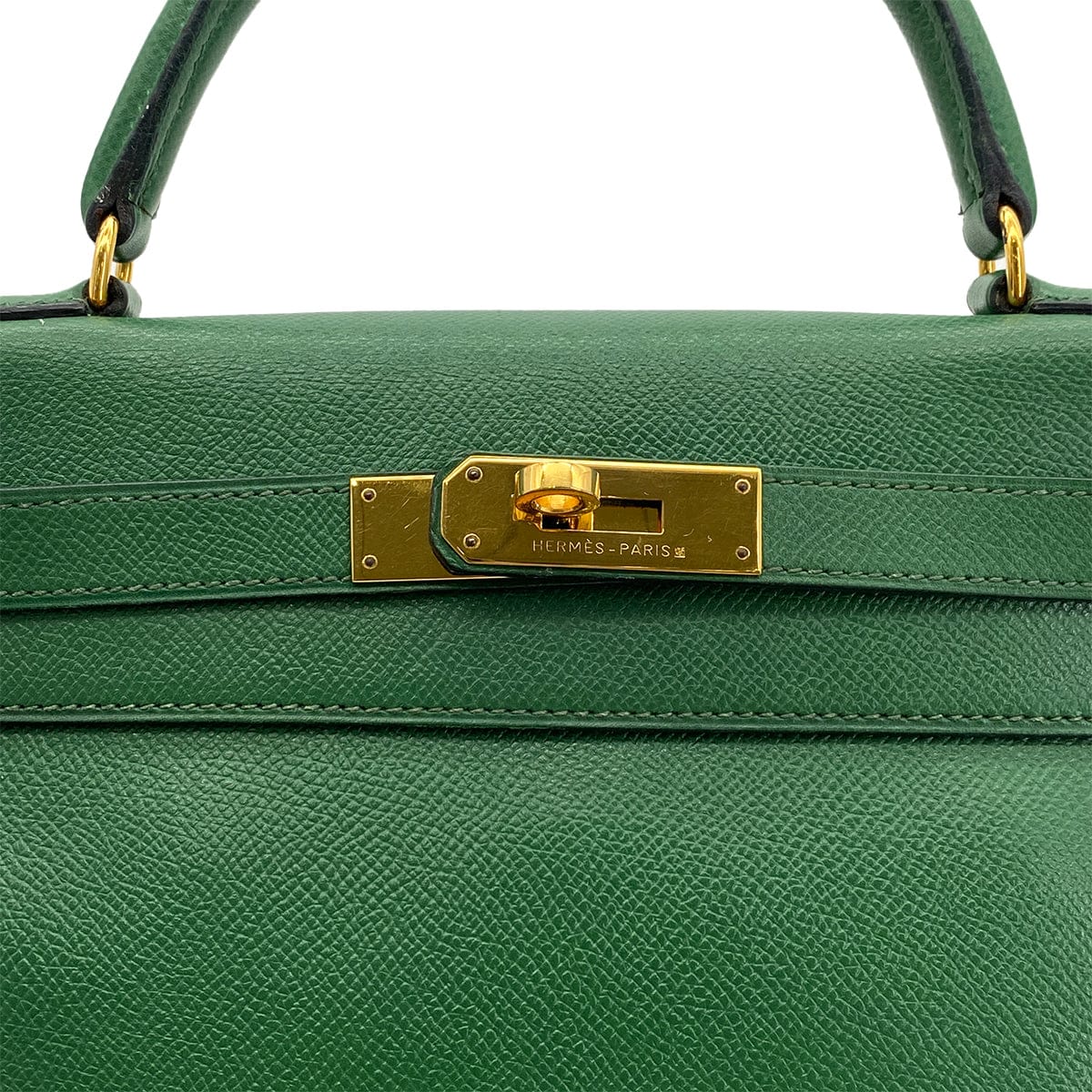 Luxury Promise Japan HERMES KELLY 28 RETOURNE GREEN COUCHEVEL HAND SHOULDER BAG 〇U GHW 90294824