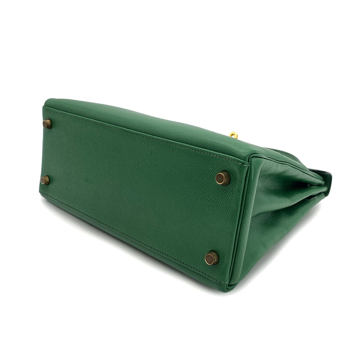 Luxury Promise Japan HERMES KELLY 28 RETOURNE GREEN COUCHEVEL HAND SHOULDER BAG 〇U GHW 90294824