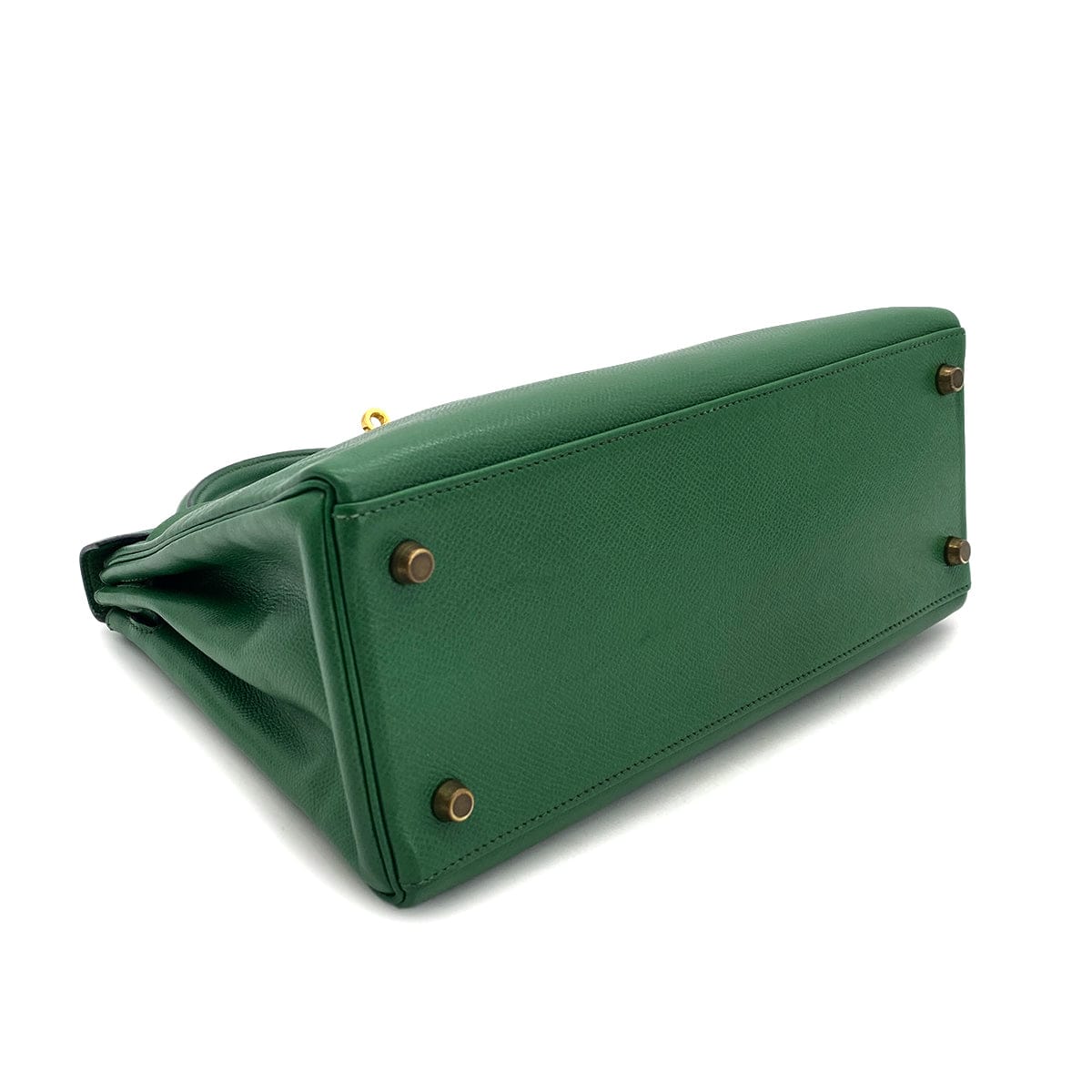 Luxury Promise Japan HERMES KELLY 28 RETOURNE GREEN COUCHEVEL HAND SHOULDER BAG 〇U GHW 90294824