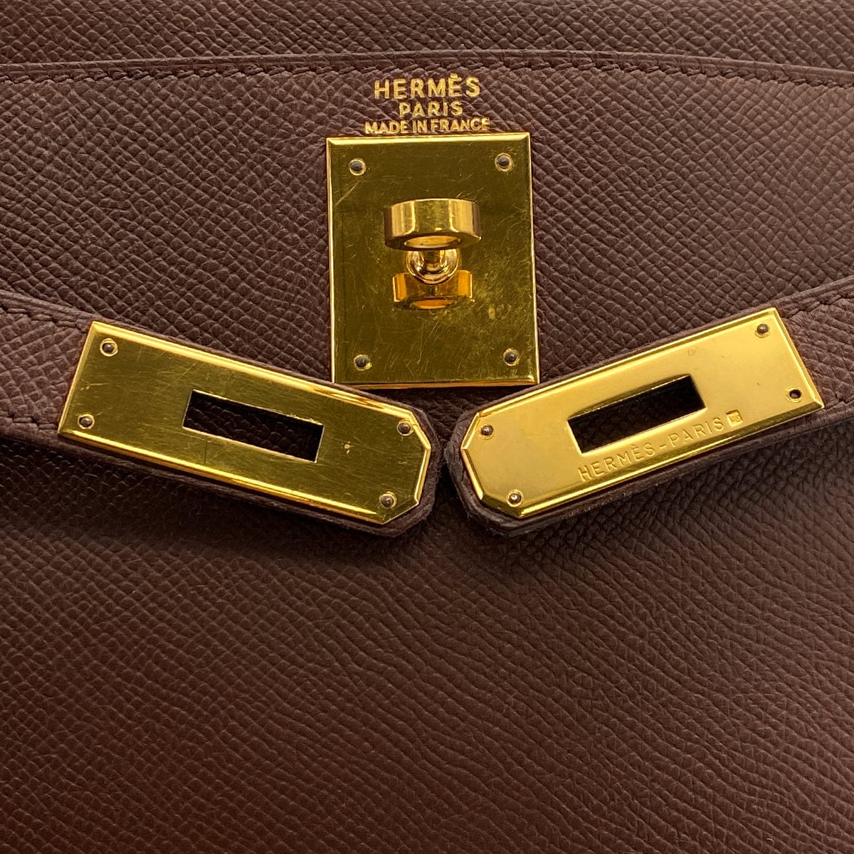 Luxury Promise Japan HERMES KELLY 28 RETOURNE HAVANE COUCHEVEL HAND SHOULDER BAG 1996 CIRCLE Z GOLD HARDWARE 90317925